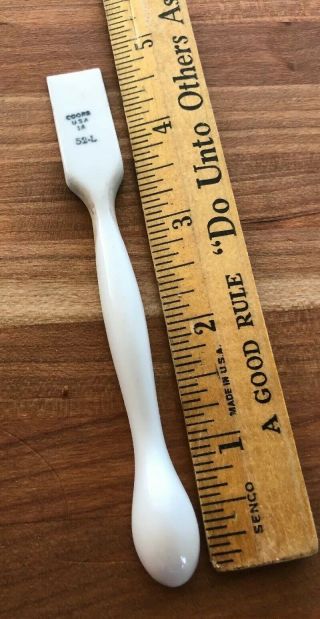 Vintage Coors Porcelain Apothecary Pharmacy Lab 4.  75” Spoon Spatula Medical 52l