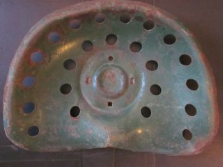 Vtg Antique Primitive Reticulated Steel Farm Tractor Seat Green Color