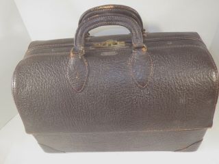 1940s Doctor Bag Emdee By Schell Brown Leather Full Of Supplies & Equipment