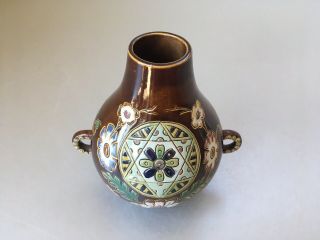 c1900 Antique Austrian Majolica Art Pottery Vase Gerbing & Stephan,  Thoune Style 3