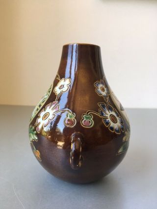 c1900 Antique Austrian Majolica Art Pottery Vase Gerbing & Stephan,  Thoune Style 5