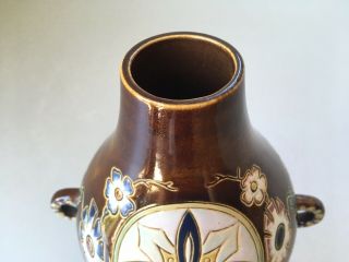 c1900 Antique Austrian Majolica Art Pottery Vase Gerbing & Stephan,  Thoune Style 6