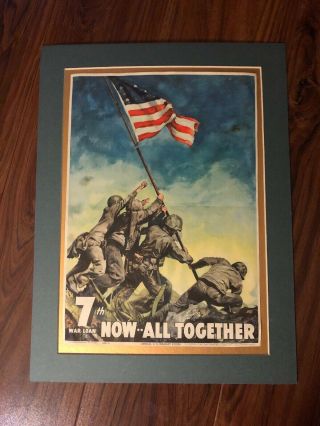 World War 2 Poster 7th War Loan Now All Together Us Treasury Poster