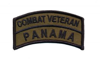 Combat Veteran - Panama Tab - Operation Just Cause 1989 - Embroidered Merrowed