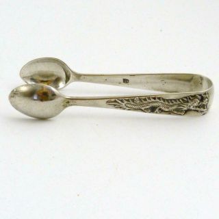 20th Century Chinese Silver Sugar Tongs Decorated With A Dragon,  Signed Mt