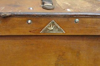Vintage 1920 ' s Liprosta Travel Trunk Leather & Brass RUSTIC CHIC COFFEE TABLE 5