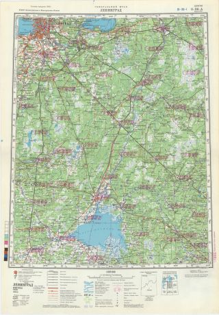 Russian Soviet Military Topographic Maps - Leningrad (russia),  1:500 000,  Ed.  1979
