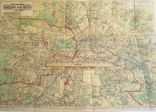 WWII German BERLIN Nazi Map w/ ZONES OF OCCUPATION dated Jan 1946 L@@K 11