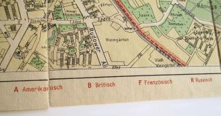 WWII German BERLIN Nazi Map w/ ZONES OF OCCUPATION dated Jan 1946 L@@K 2