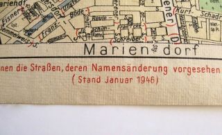 WWII German BERLIN Nazi Map w/ ZONES OF OCCUPATION dated Jan 1946 L@@K 4