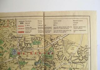 WWII German BERLIN Nazi Map w/ ZONES OF OCCUPATION dated Jan 1946 L@@K 6
