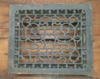 Antique Victorian Ornate Cast Iron Grate Heat Register Tuttle & Bailey Ny 1872