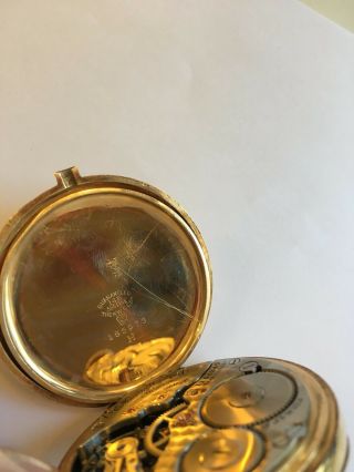 E Howard 14K Gold Vintage Pocket Watch 17 Jewel 4