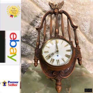 Vintage Unusual 8 Day Usa Germany Syracuse Ornamental Wall Clock W 2 Jewels Work