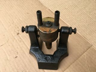 Vintage Antique Laboratory Bunsen Burner Gas Air Cast Iron Base LOOK 2