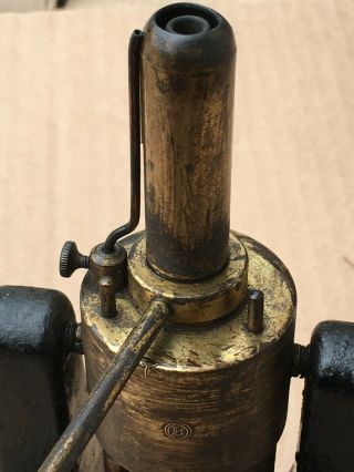 Vintage Antique Laboratory Bunsen Burner Gas Air Cast Iron Base LOOK 4