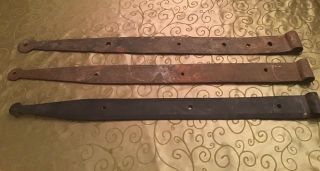 Antique Barn Straps Barn Hinges - Two 31”,  One 29”