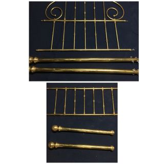 Vintage Brass Full - Size Bed Headboard And Footboard