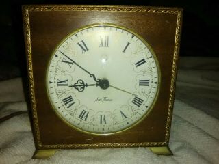 Vintage Seth Thomas Alarm Clock Poise E 861 - 000 Wood And Electric -