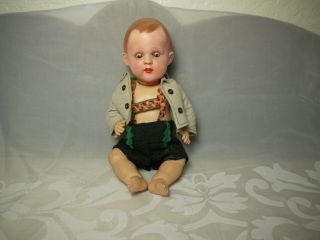 Vintage Rare Celluloid Boy Doll Marked A S K