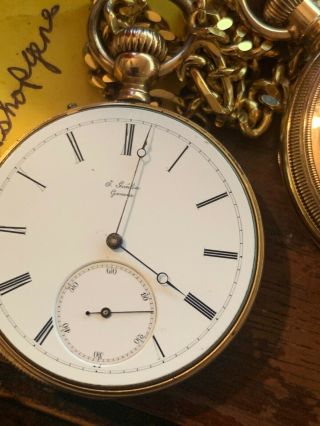 Extremely Rare Audemars Freres Capital Private Label Pocket Watch 18k Gold,  21j