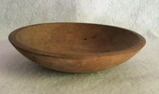 Vintage primitive farmhouse out of round small wooden dough bowl 9 