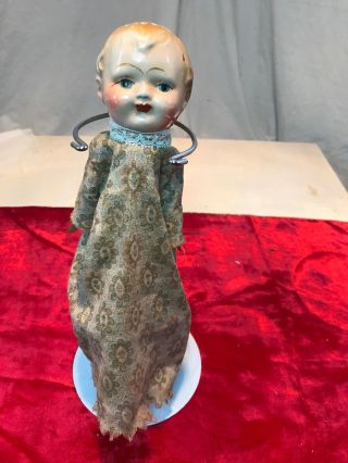 Antique Composite Head,  Wooden Body,  Folk Art Doll