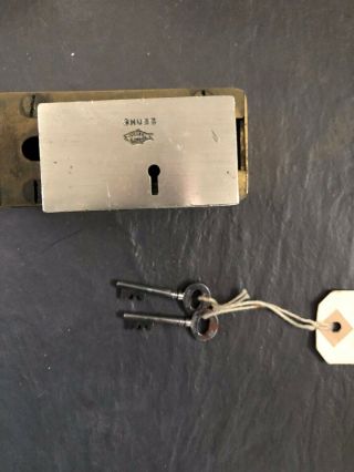 Antique Chubb Safety Deposit Lock Blocker With Keys