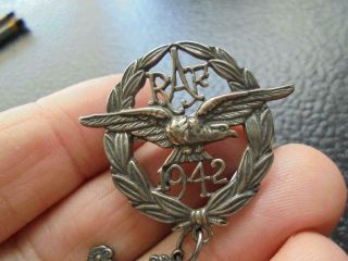 Extremely Rare Wwii Sterling " Eagle Squadron " Badge With British Dfc