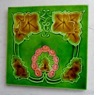 English Art Nouveau Tile,  C1905/6 6 " X6 " Tile Ref 954