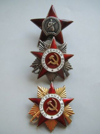 medal & orders & documents.  Patriotic War 1 class,  Red Star. 9