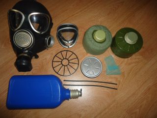 Russian Gas Mask Pmk - 1 (gp7 - Vm) Full Set Army Size 2 Include Canteen Large