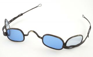 C.  1850 - Victorian 4 - Lens Blue Spectacles Eyeglasses Sliding Temple Spectacles