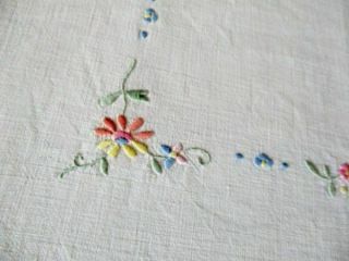 VINTAGE TABLECLOTH HAND EMBROIDERED SMALL FLOWERS - LINEN 5
