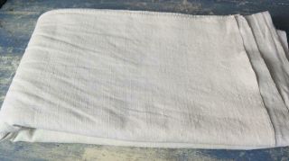 FRENCH HEMP SHEET 1800 ' s HAND SEWN HAND LOOMED ANTIQUE HEMP CHANVRE 91x76 M57 6