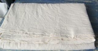 FRENCH HEMP SHEET 1800 ' s HAND SEWN HAND LOOMED ANTIQUE HEMP CHANVRE 71x91 