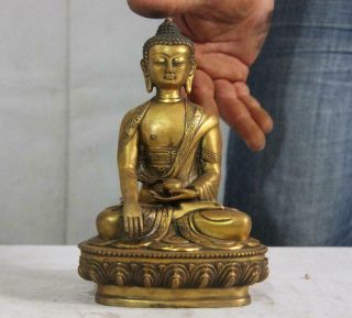 8 Tibet Buddhism Copper Bronze Gild Sakyamuni Shakyamuni Tathagata Buddha Statue