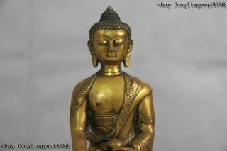 8 Tibet Buddhism Copper Bronze Gild sakyamuni Shakyamuni Tathagata Buddha Statue 4