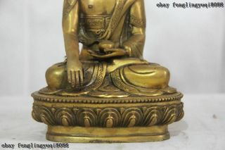 8 Tibet Buddhism Copper Bronze Gild sakyamuni Shakyamuni Tathagata Buddha Statue 5