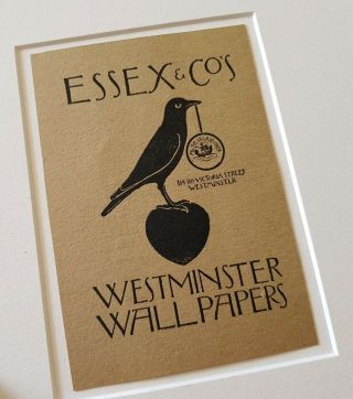 Striking 1900 Arts & Crafts Printed Advertisement For Essex & Co.  Wallpaper.