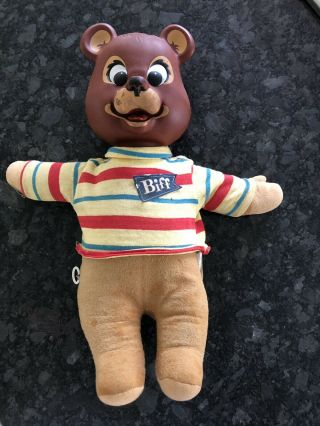 Vintage Talking Biff The Bear By Mattel 1965 15 Inch Pull String Bear