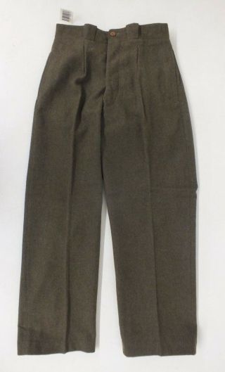Vintage 100 Wool Olive Drab Military Surplus Pants 30 " X 33 " Fast
