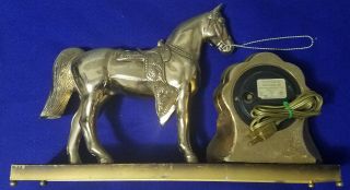 Vintage Gold United Clock Horse Statue On Base Carnival Prize 2