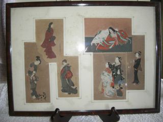 Antique Japanese Woodblock Collage Prints.  C.  1900. ,  Brit.  Mus.  Letter.  Ukiyo - E.