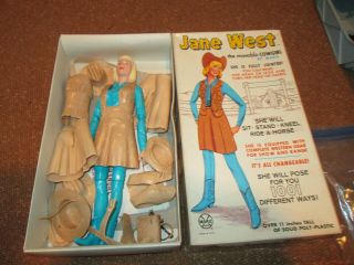 Vintage Jane West Johnny West The Movable Cowboy 2067 By Marx W/ Box Equiptment