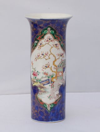 Vintage Early C20th Chinese / Japanese Porcelain Kangxi Style Powder Blue Vase