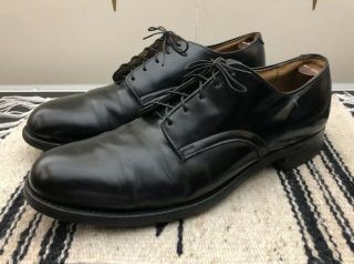 Vintage 1981 Mens International Shoe Co Black Leather Military Dress Shoes 10 N