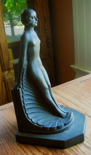 Art Deco Female/woman Bookend Nude Statue Sculpture 9 " Tall