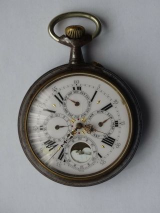 Antique Goliath Day/date/month & Moonphases Pocket Watch