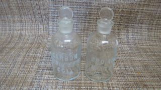 Vintage Wheaton Glass Pharmacy Bottles With Ground Glass Stoppers